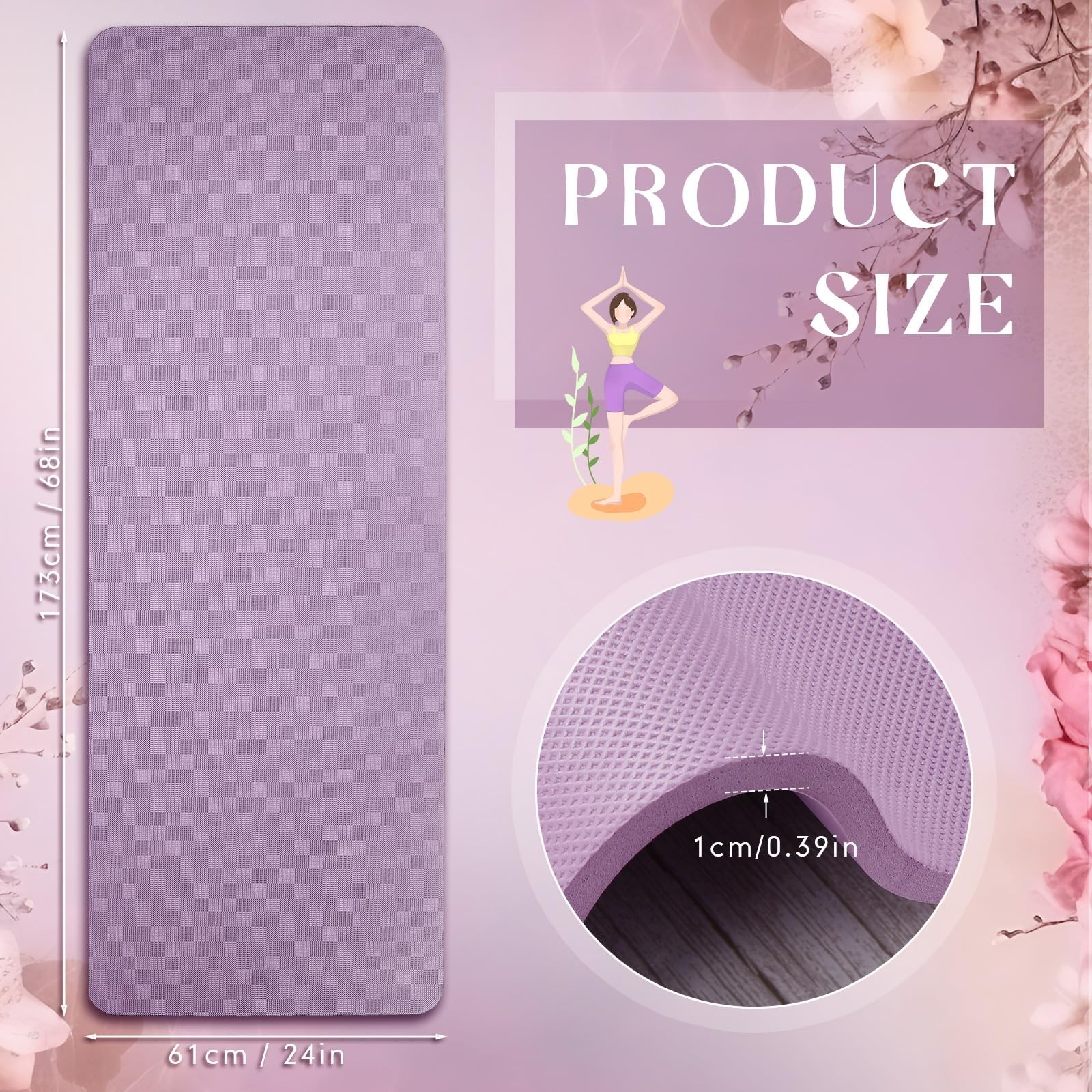 Timgle 6 Pcs 10mm Thick Yoga Mat Bulk 68 x 24 Inches Anti-slip Tear-resistant…
