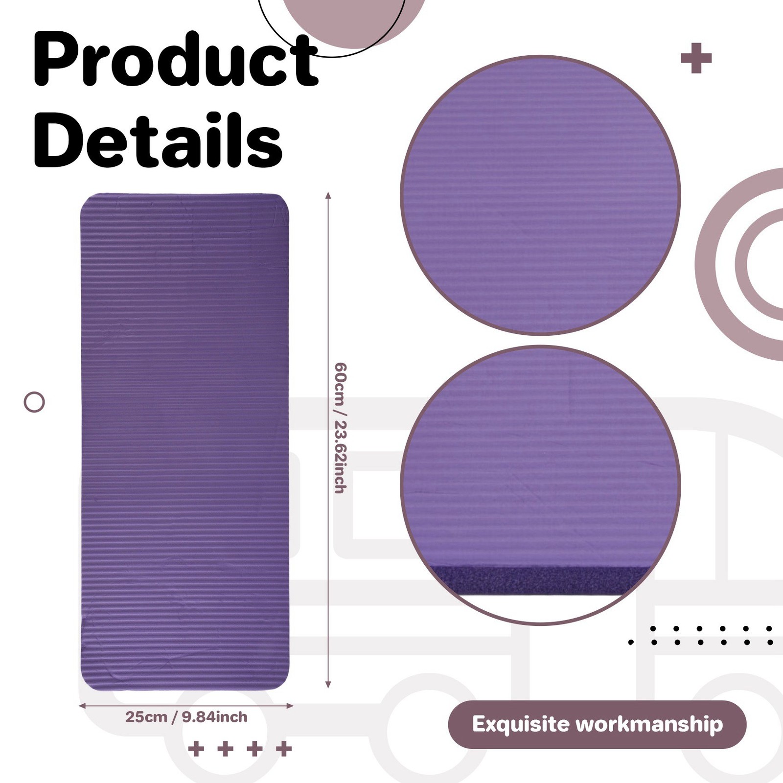 15MM Thick Yoga Mat Comfort Foam Knee Elbow Pad Mats for Exercise Yoga7936