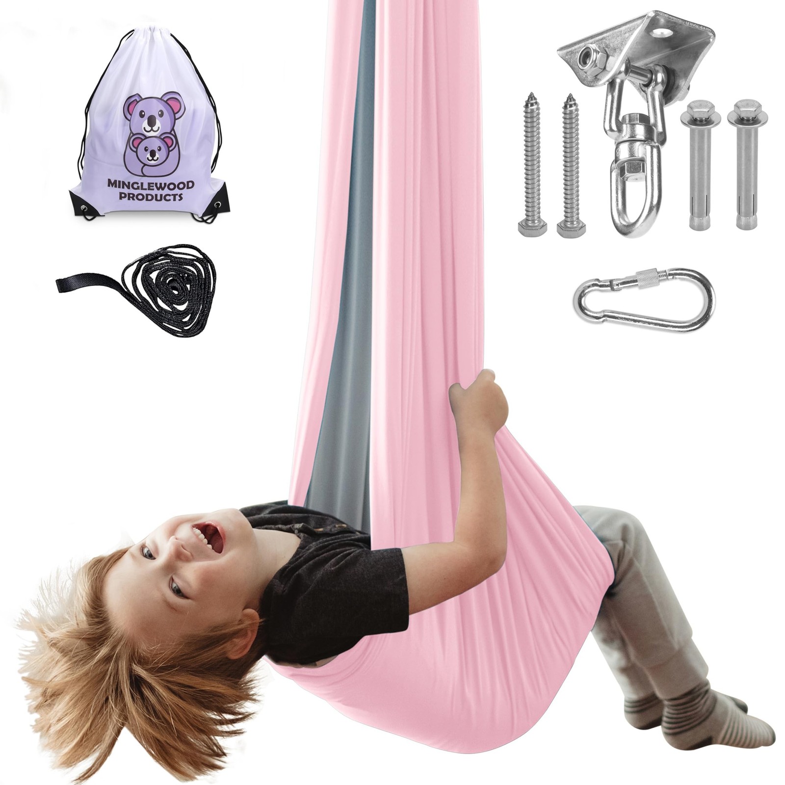 MINGLEWOOD Sensory Swing for Kids – Indoor Swing Set with 360° Swivel