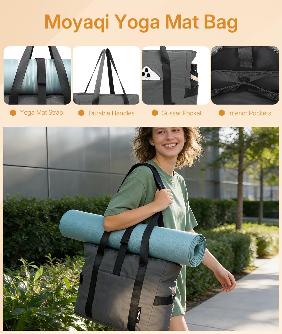 MOYAQI Gym Bag for with Zipper, Nurse Work Tote with Compartments, Womens Bea…