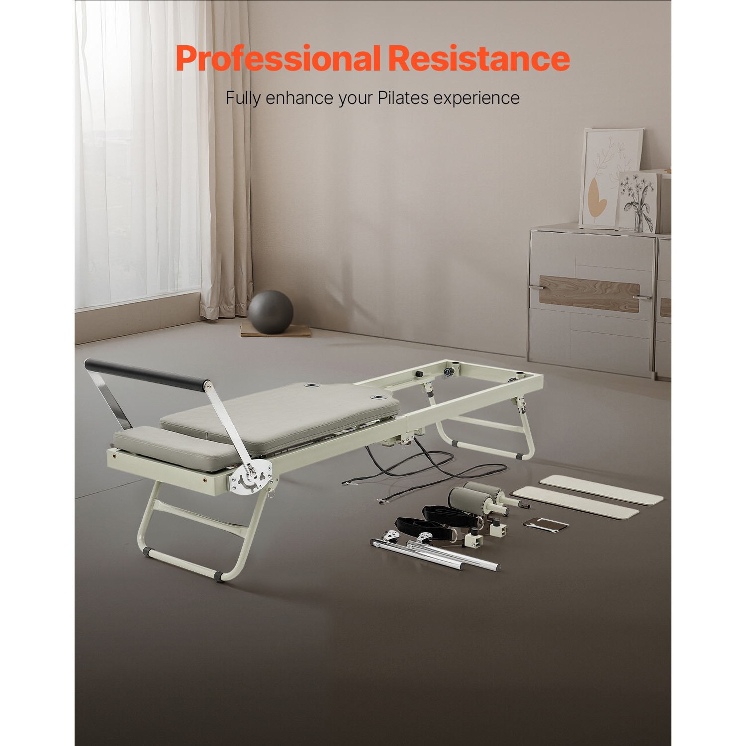 Foldable Pilates Reformer Pilates Machine Home Gym Equipment Resistance