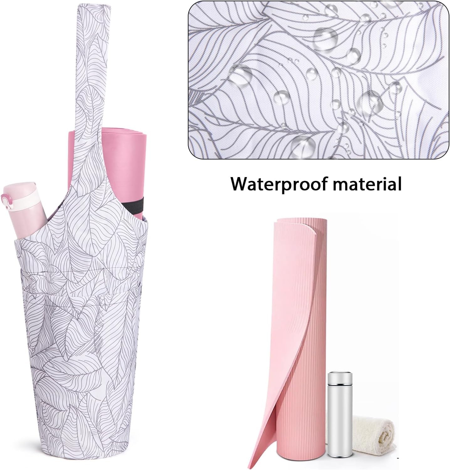 IwIeIaIrI Yoga Mat Bag for Women with Large Size Pocket and Zipper Pocket,Yoga G