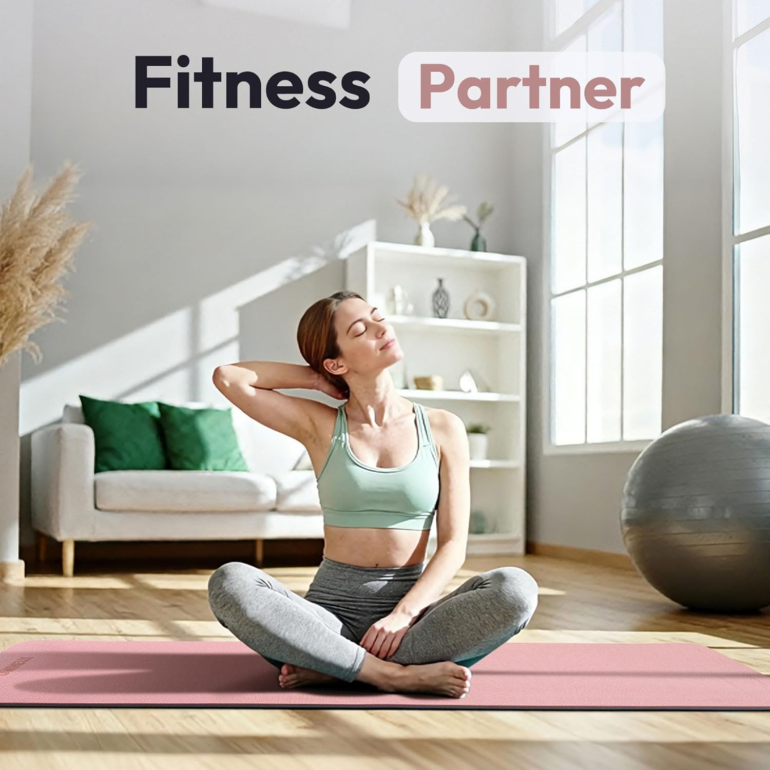 UMINEUX Extra Thick Yoga Mat, 1/4 & 2/5 Inch Yoga Mat Non Slip, POE Yoga Mats fo