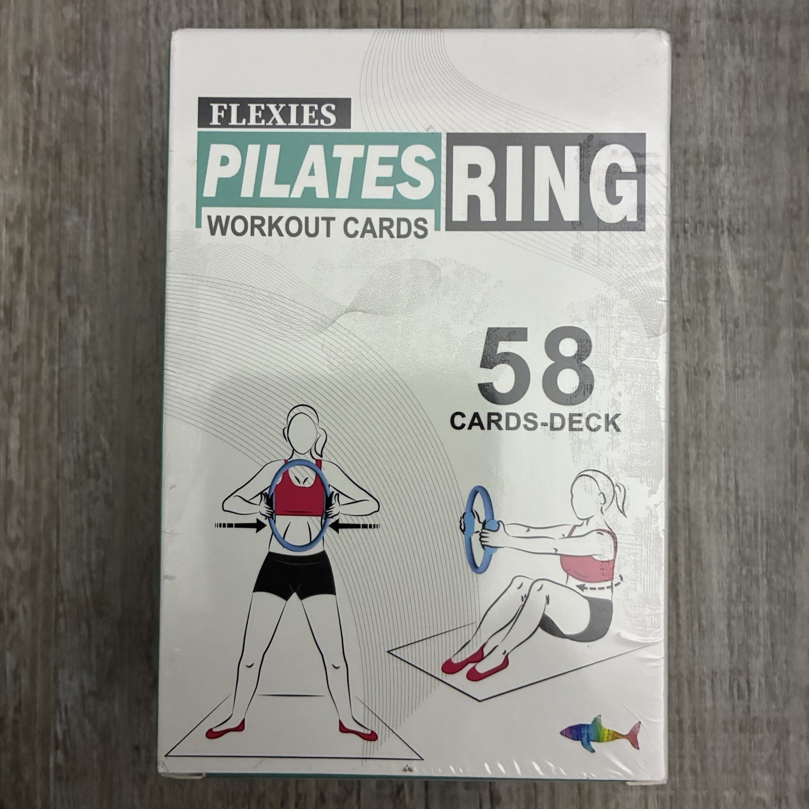 Shark Fitness Pilates Ring Workout Cards Deck of 58 New Sealed