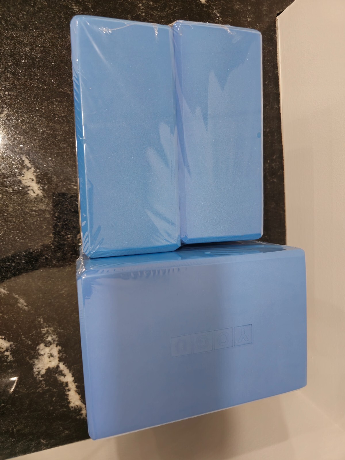 Set of 4 High Density Yoga Blocks, 9&Prime;x6&Prime;x4&Prime; Each, Pair (Blue)