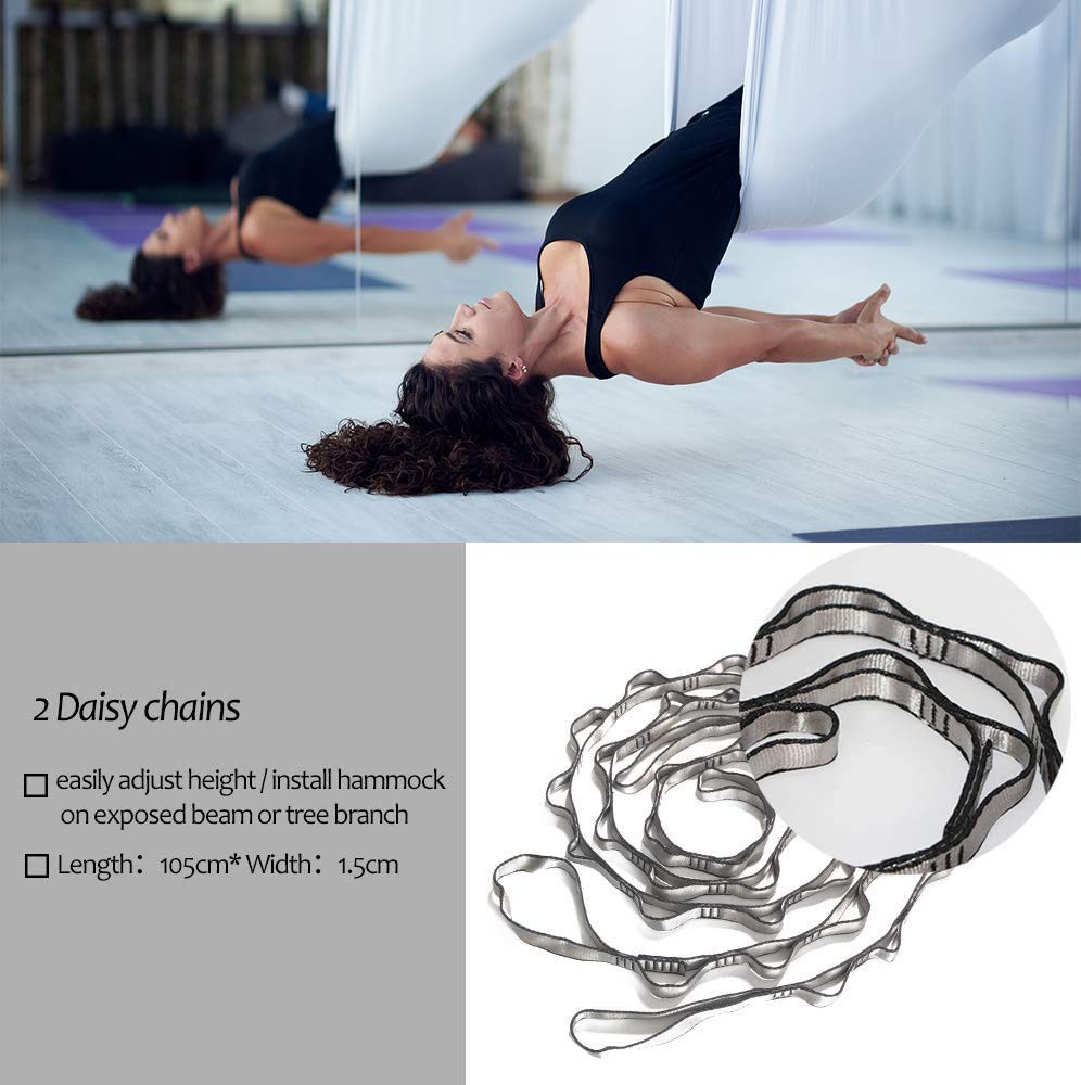 Aerial Yoga Hammock L:5M W:2.8M Aerial Pilates Silk Yoga Swing Set with 2000 …