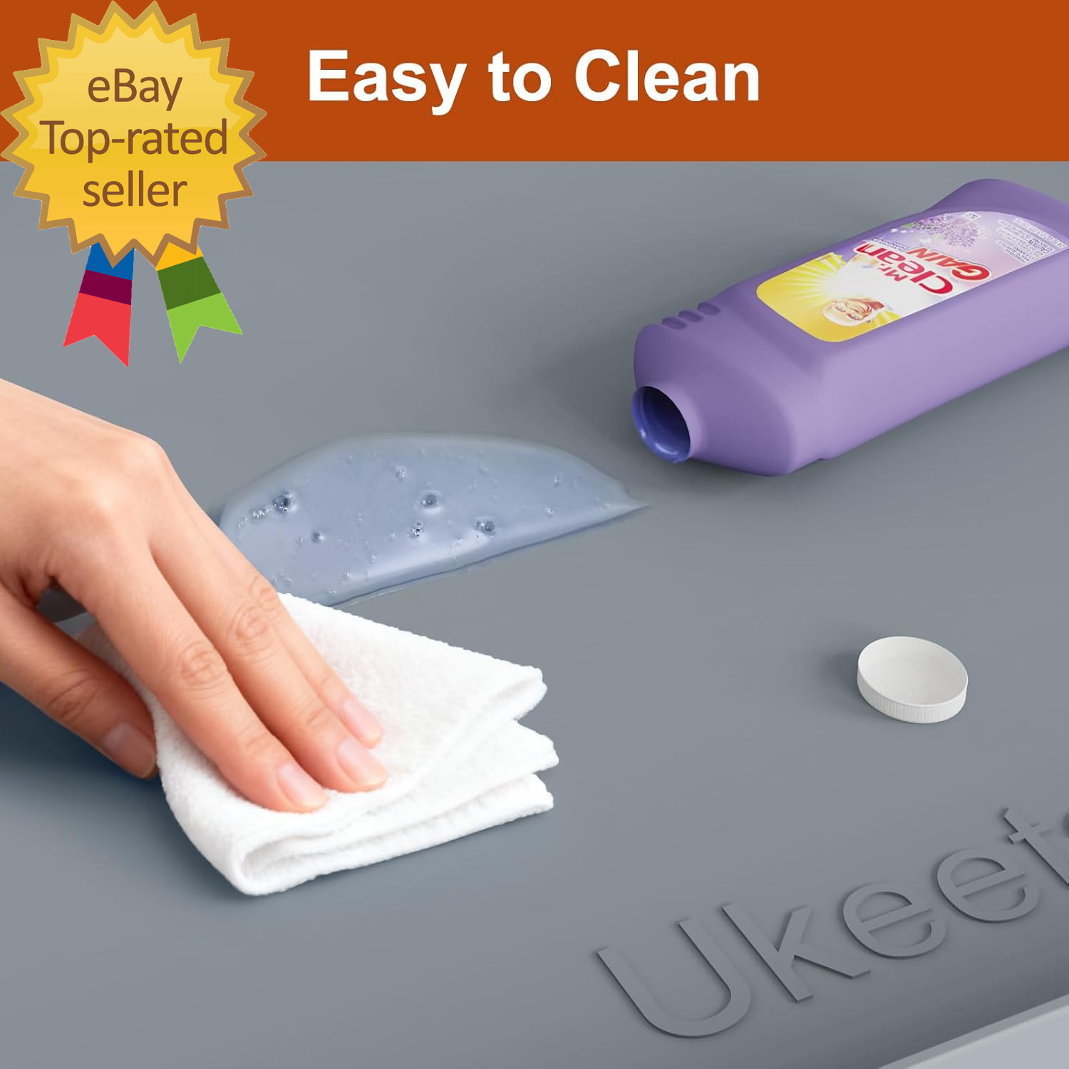 Extra Thick Silicone Mat Waterproof with Raised Edge 34&Prime; X 22&Prime; under Sink Mat