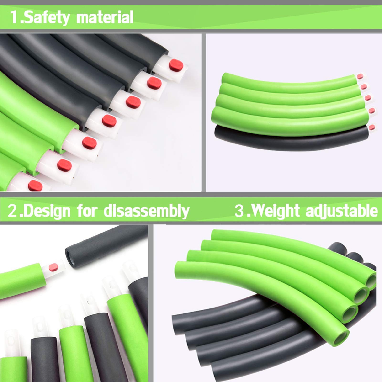 Auoxer Fitness Exercise Weighted Hoops, Lose Weight Fast by One Size, green
