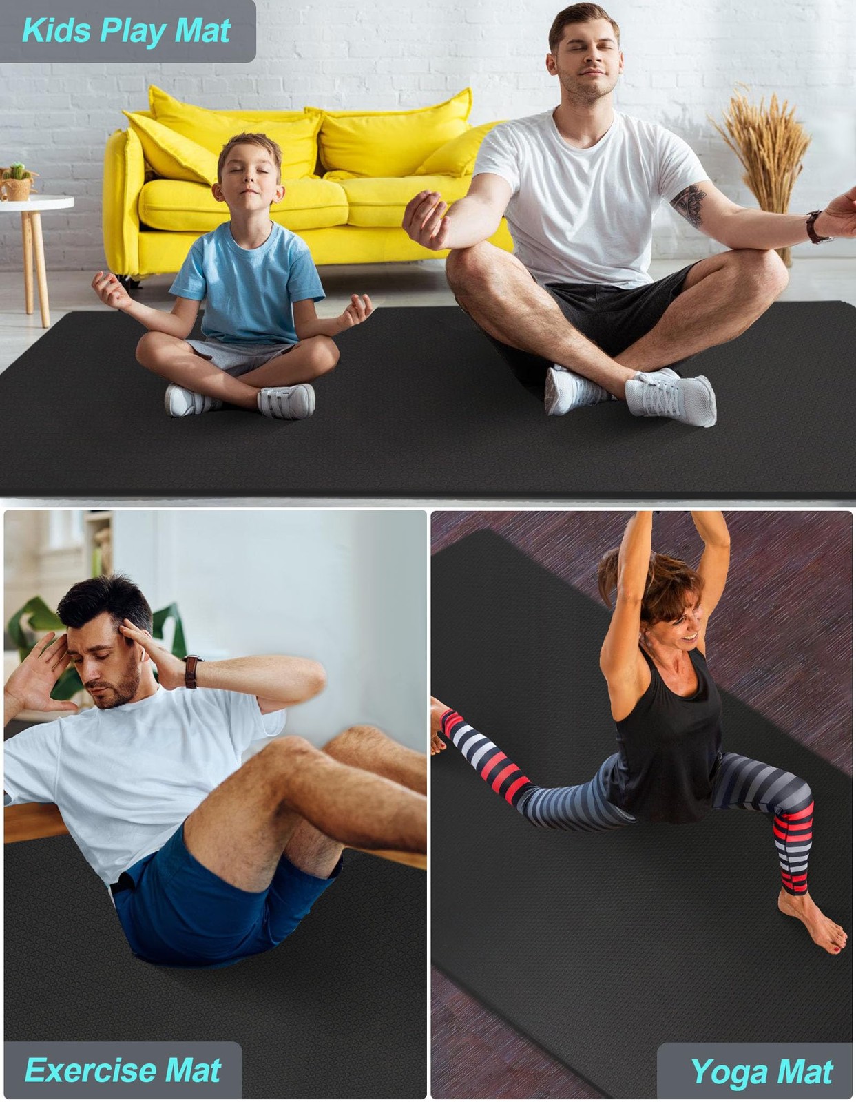 Extra Long & Wide Thick Yoga Mat for Tall Men & , 84 » x 32 » x 7mm Oversized…