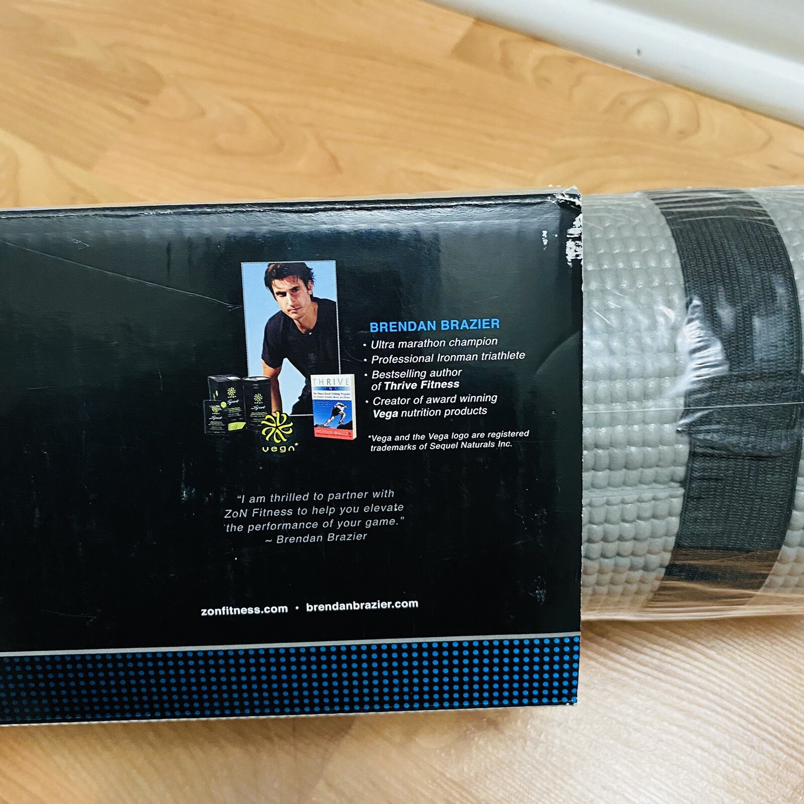 ZON Fitness 24&Prime; x 68&Prime; Gray Yoga Mat Exercise Gym & Training New/Sealed