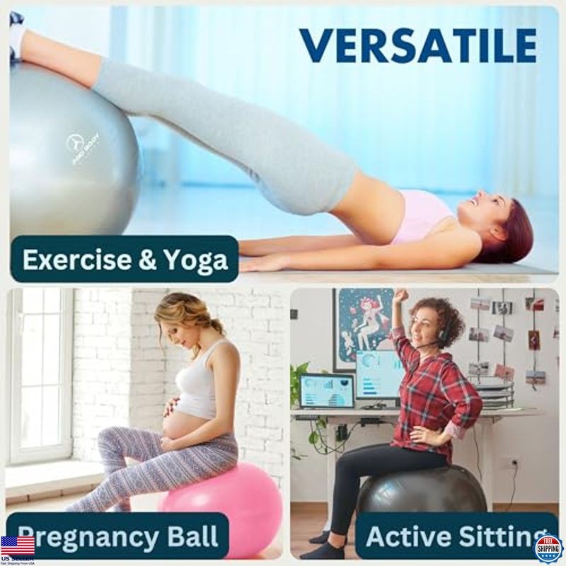ProBody Pilates Exercise Ball – Premium Gym-Grade Balance Ball for Fitness &