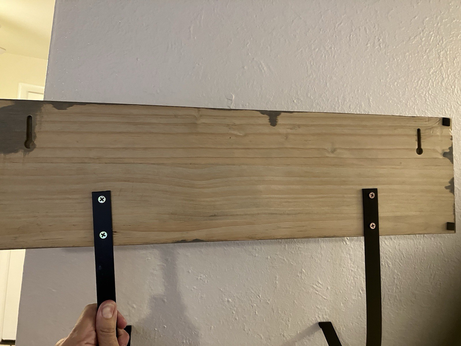 Gaiam Reversible Yoga Mat Purple & Navy Blue Non Slip -FREE Wooden Rack Holder