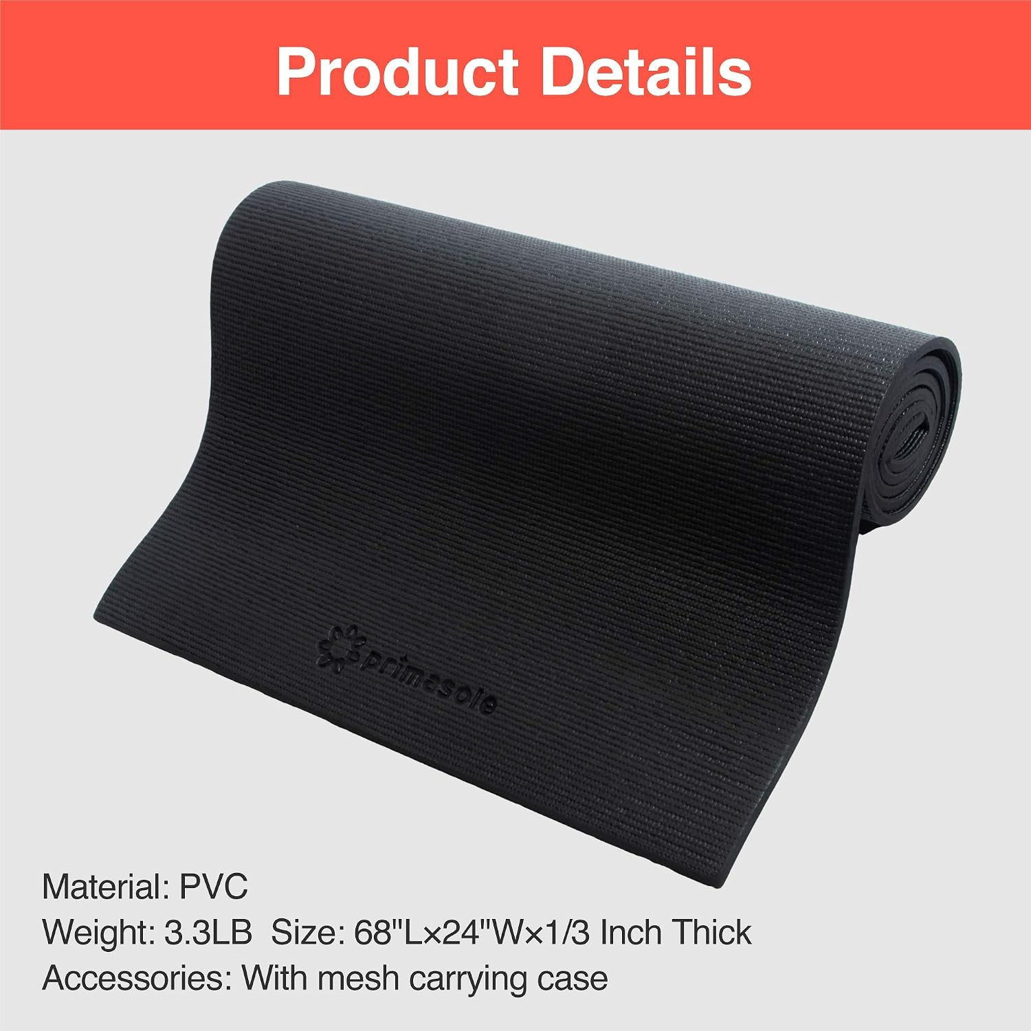 Yoga Mat with Carry Strap for Yoga Pilates Fitness and Floor Workout at Home and