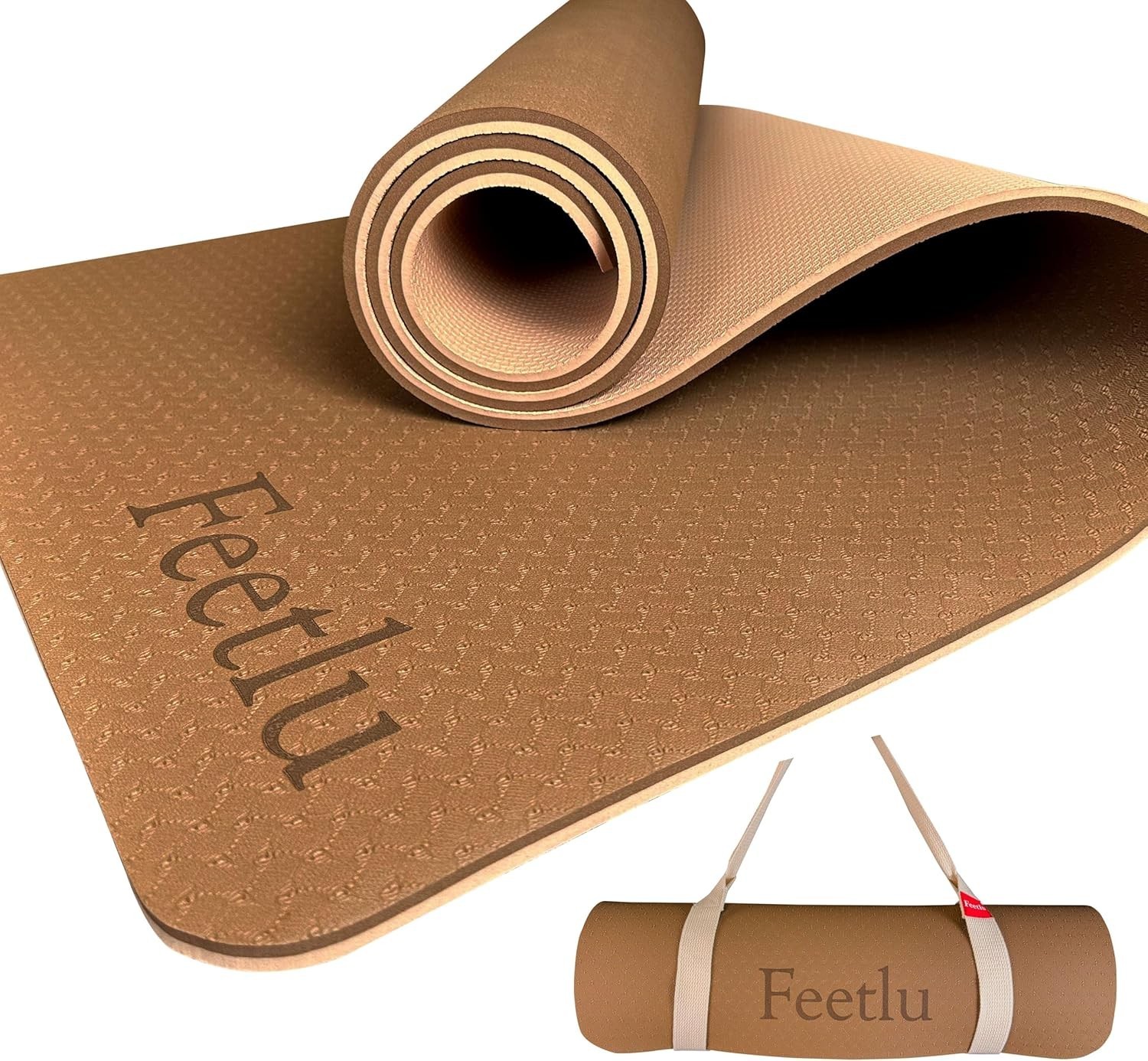 Extra Thick Exercise Yoga Mat W/ Strap 2/5 Inch 10MM Non-Slip Workout Mat Yoga