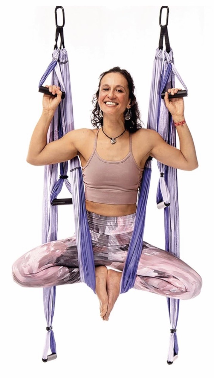 YOGABODY Yoga Trapeze Practice is Everything Ceiling Bar Swing Hooks RARE Purple