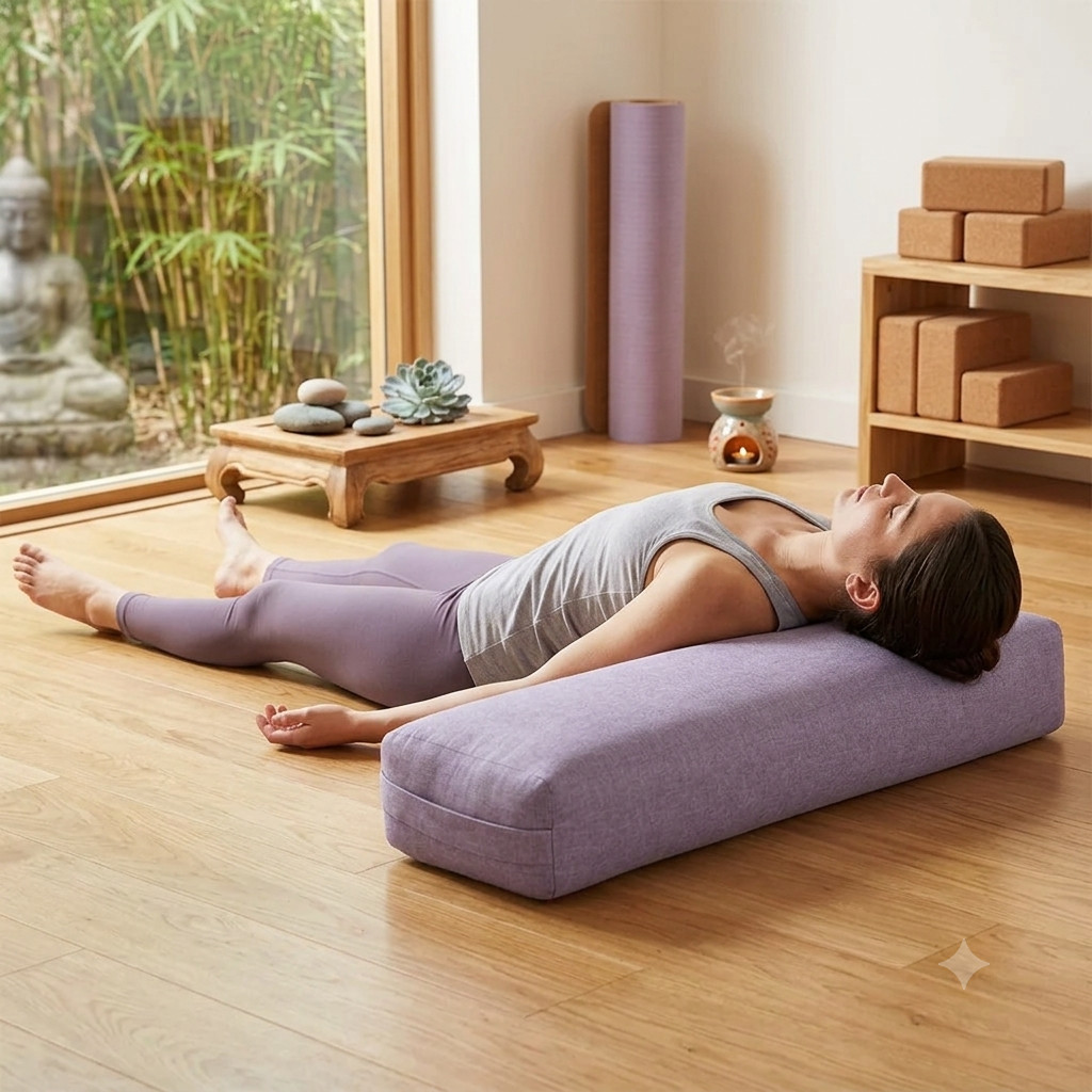 Professional Yoga Bolster With Handle 65x25x14cm