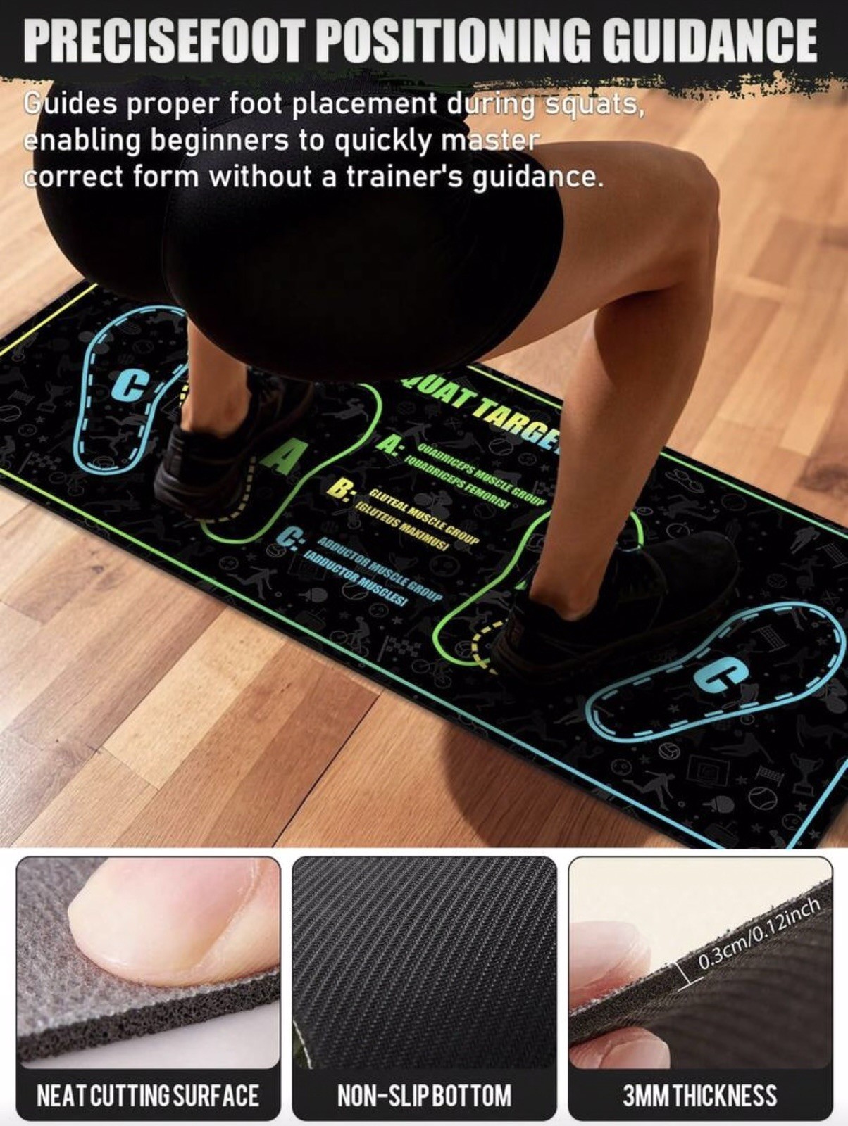 Silicone Yoga Mat Non Slip Waterproof 1000GSM Home Gym Fitness Pad Colors Set XL
