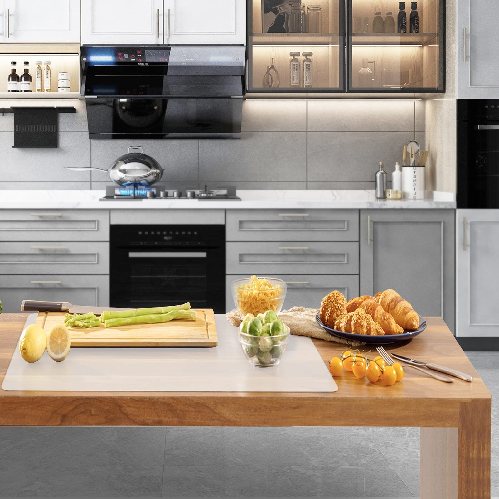 Ewen 25.6×17.7in 2mm Silicone Mats for Kitchen Counter, Extra Large Thick Hea…