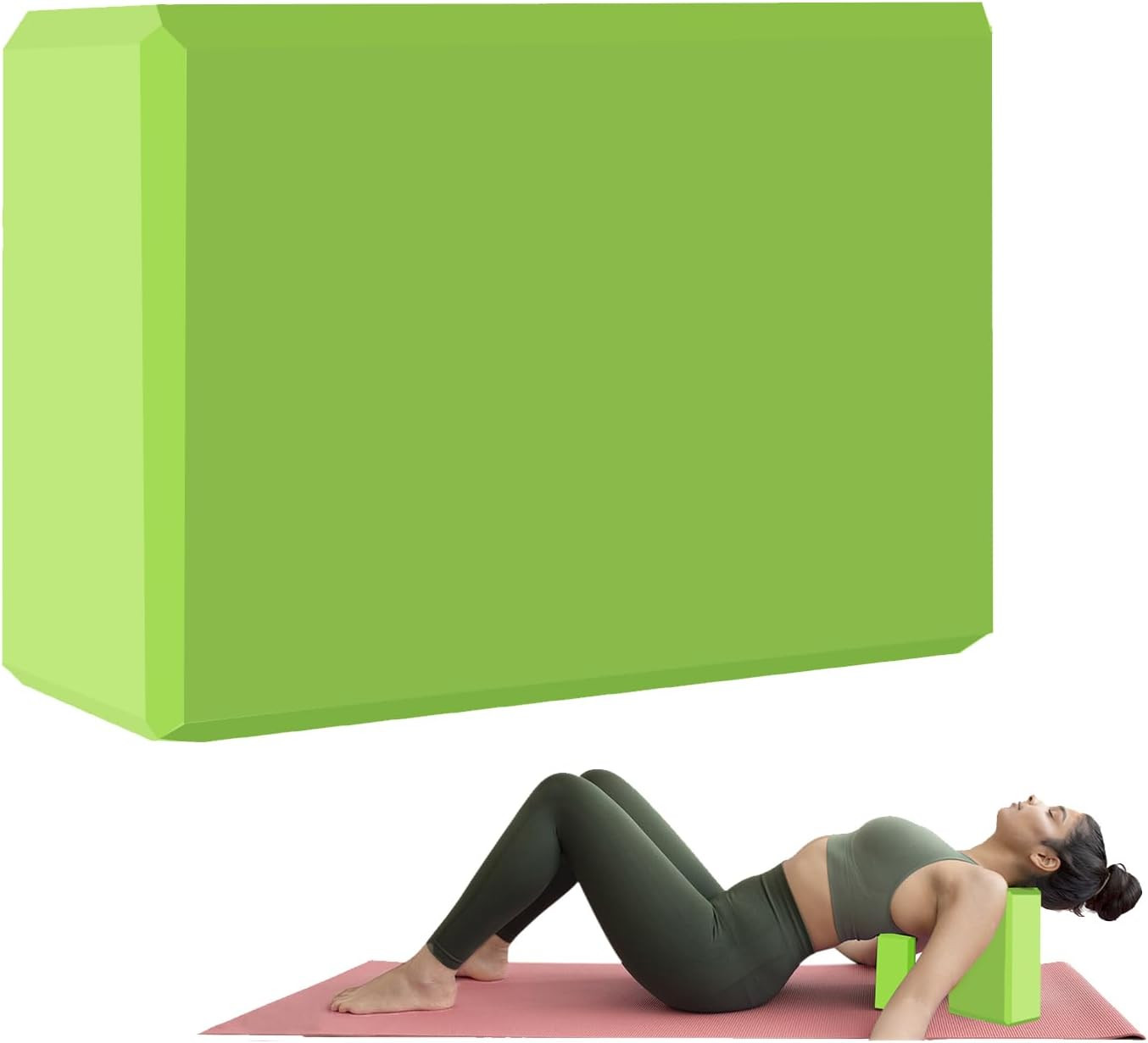 Bloque de yoga espuma eva antideslizante estabilidad pilates bordes biselados