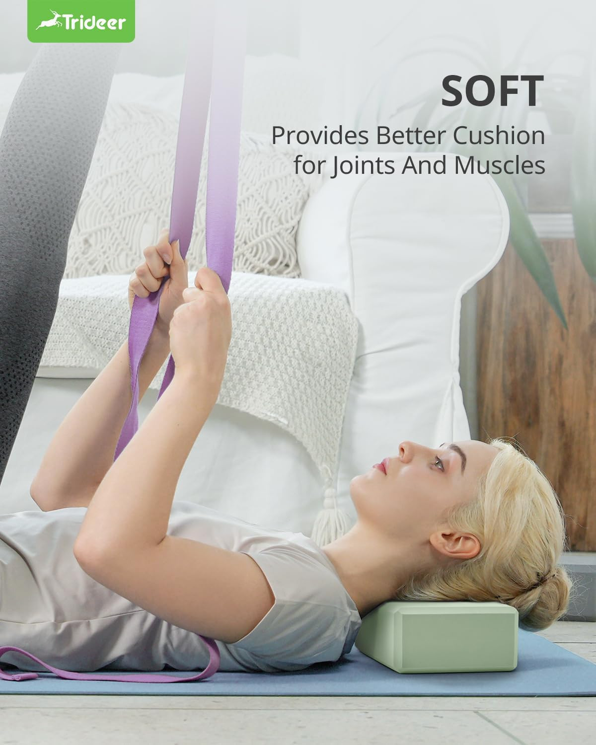 Yoga Blocks 2 Pack, Soft Non-Slip Surface Premium Foam Blocks, Supportive, Light