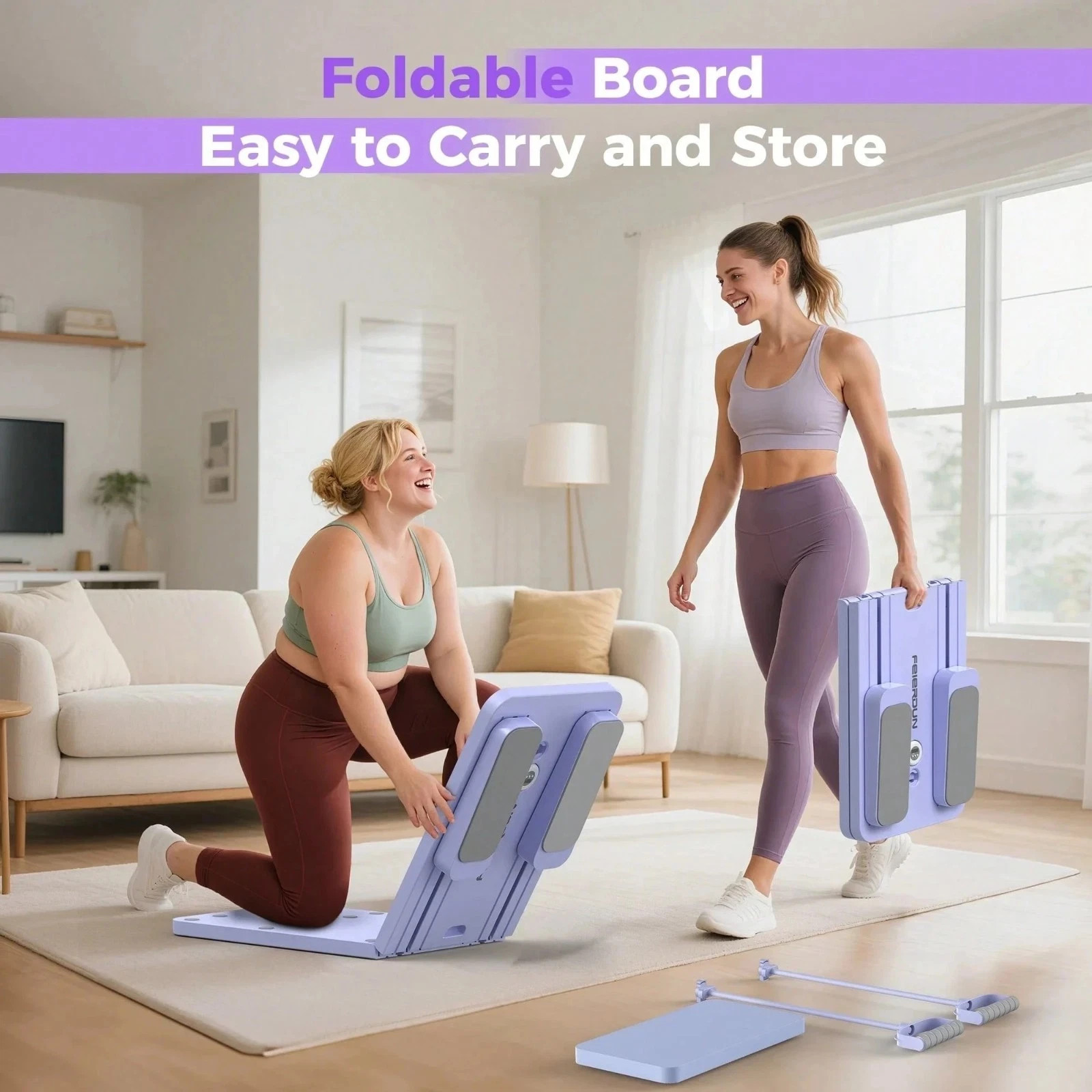 Multi-Function Pilates Board Set Foldable Reformer Workout Board 300LB