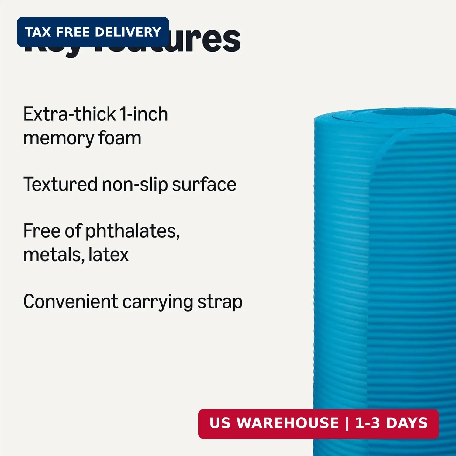 Amazon Basics Extra Thick Exercise Yoga Mat with Carrying Strap