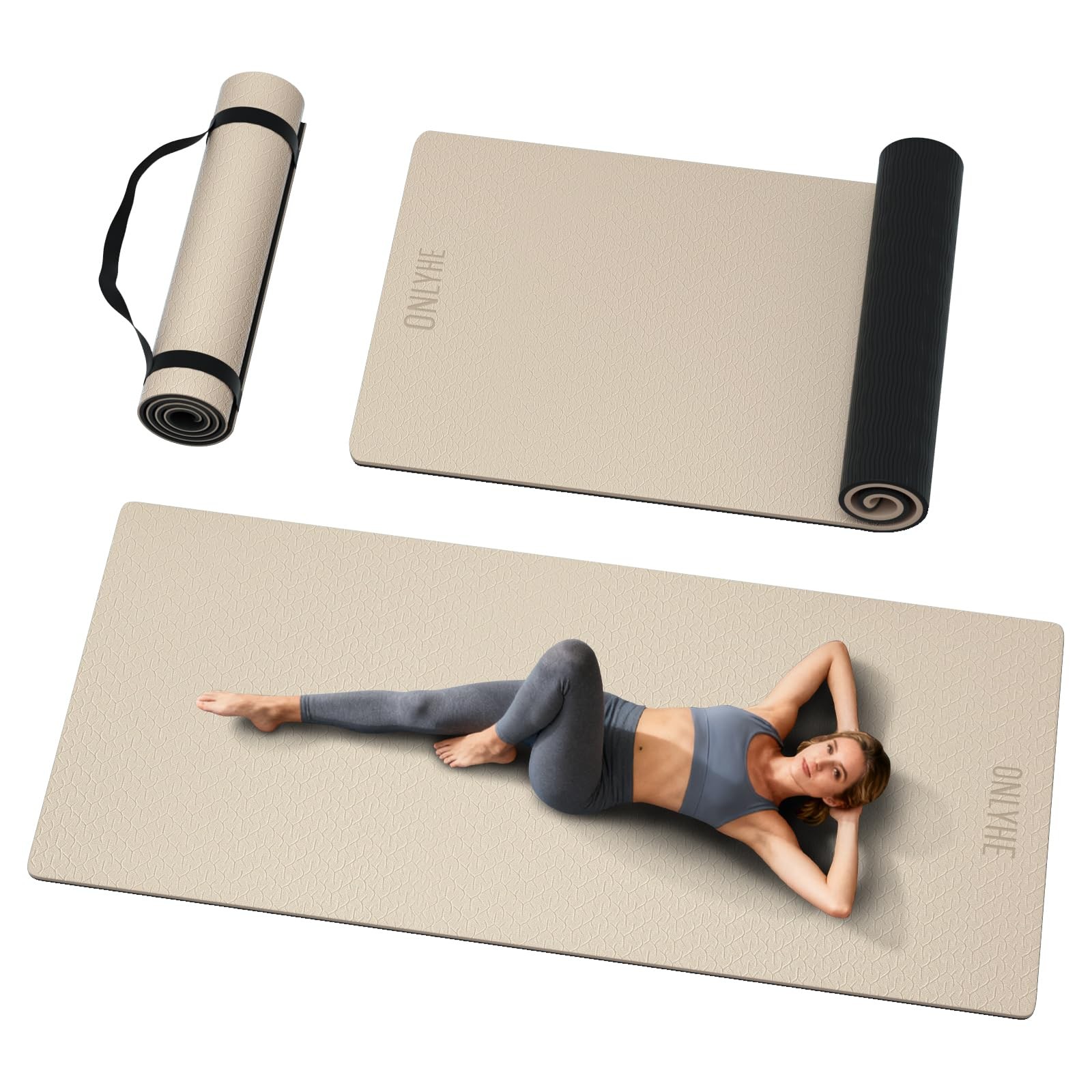 Extra Long & Wide Yoga Mat for Tall Men & ,76 »x32.6 »x7mm – High Density TPE…