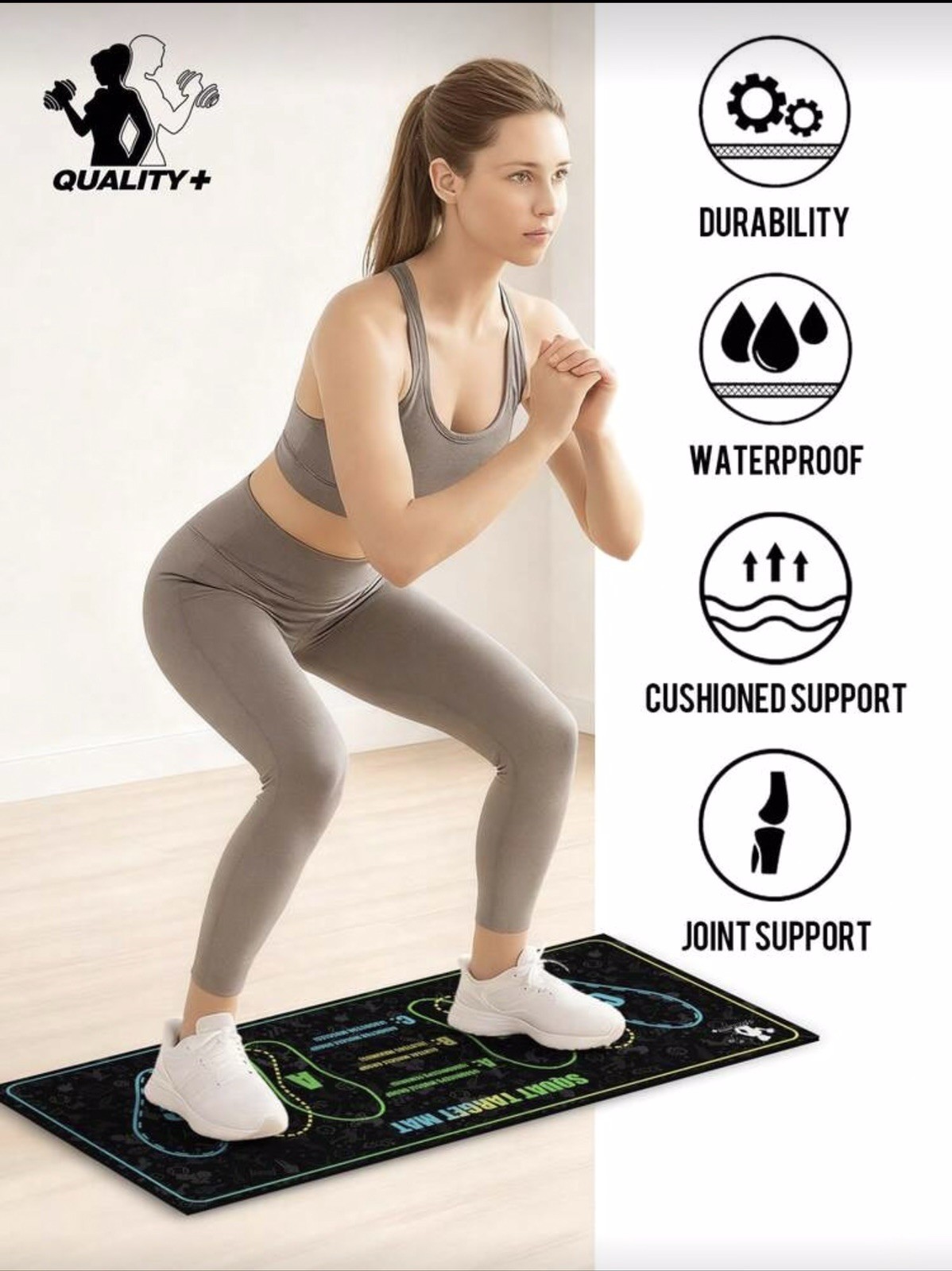 Silicone Yoga Mat Non Slip Waterproof 1000GSM Home Gym Fitness Pad Colors Set XL