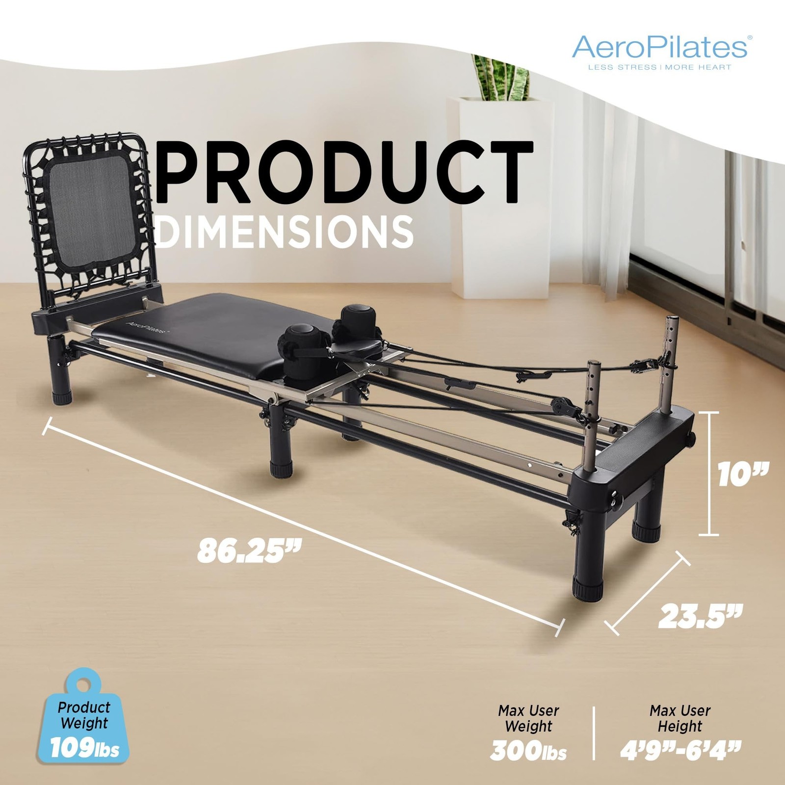 AeroPilates Premier Studio 700 Reformer for Strength Exercise Training with C…