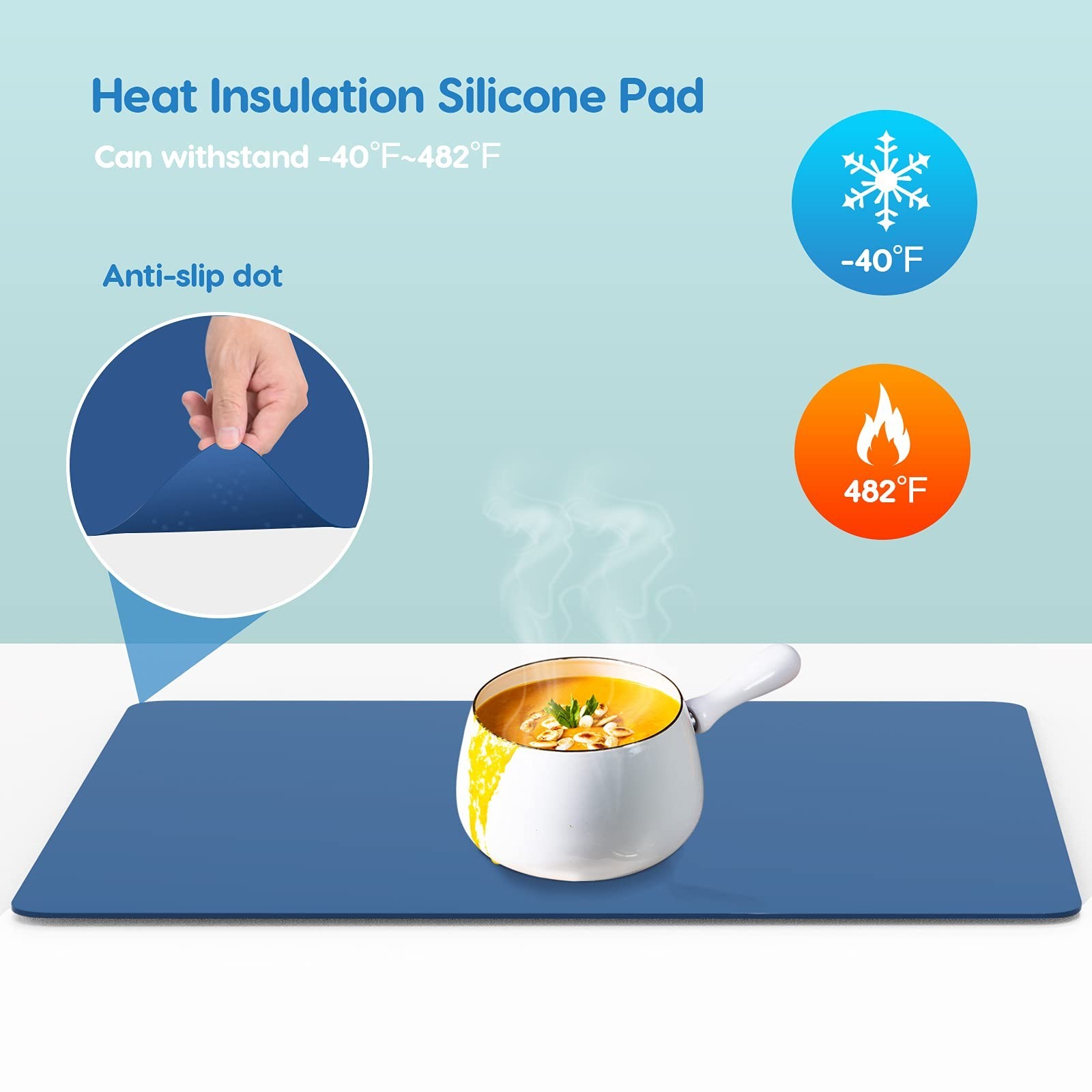 AECHY Extra Large Silicone Mat 35.3&Prime;x23.5&Prime;x0.08&Prime;, Multipurpose Silicone Mat T…
