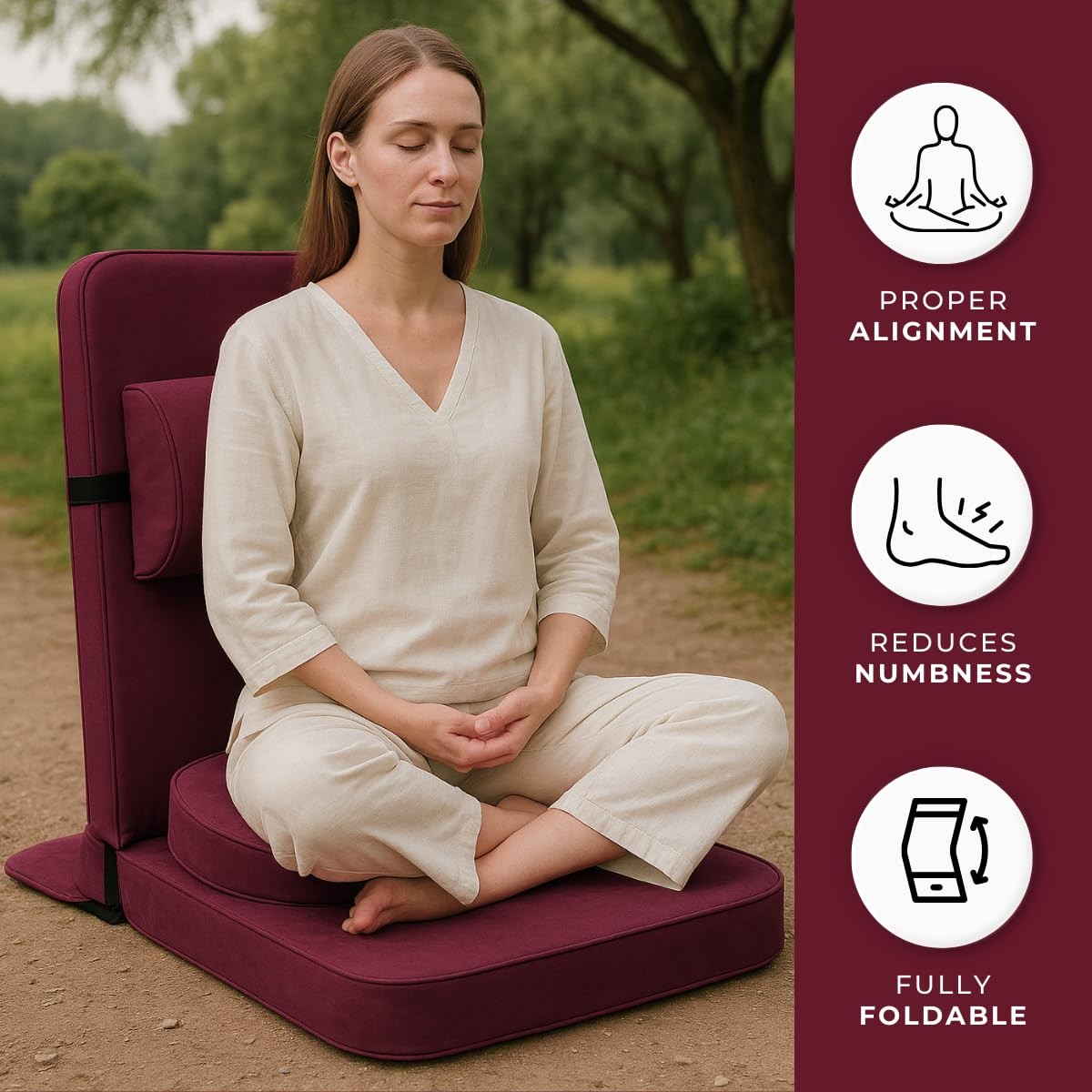 Friends of Meditation Relaxing Buddha Meditation Chair | Detachable Rectangul…