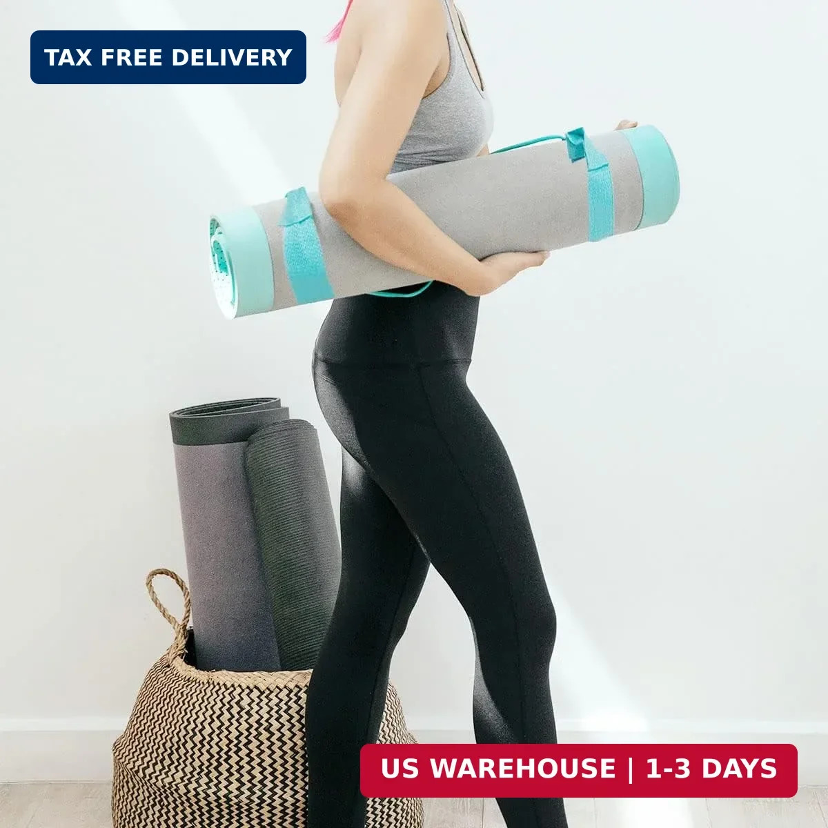Tenalleys 1Pcs Adjustable Yoga Mat Strap Multi-Purpose Straps Easy-Cinch Yoga Ma