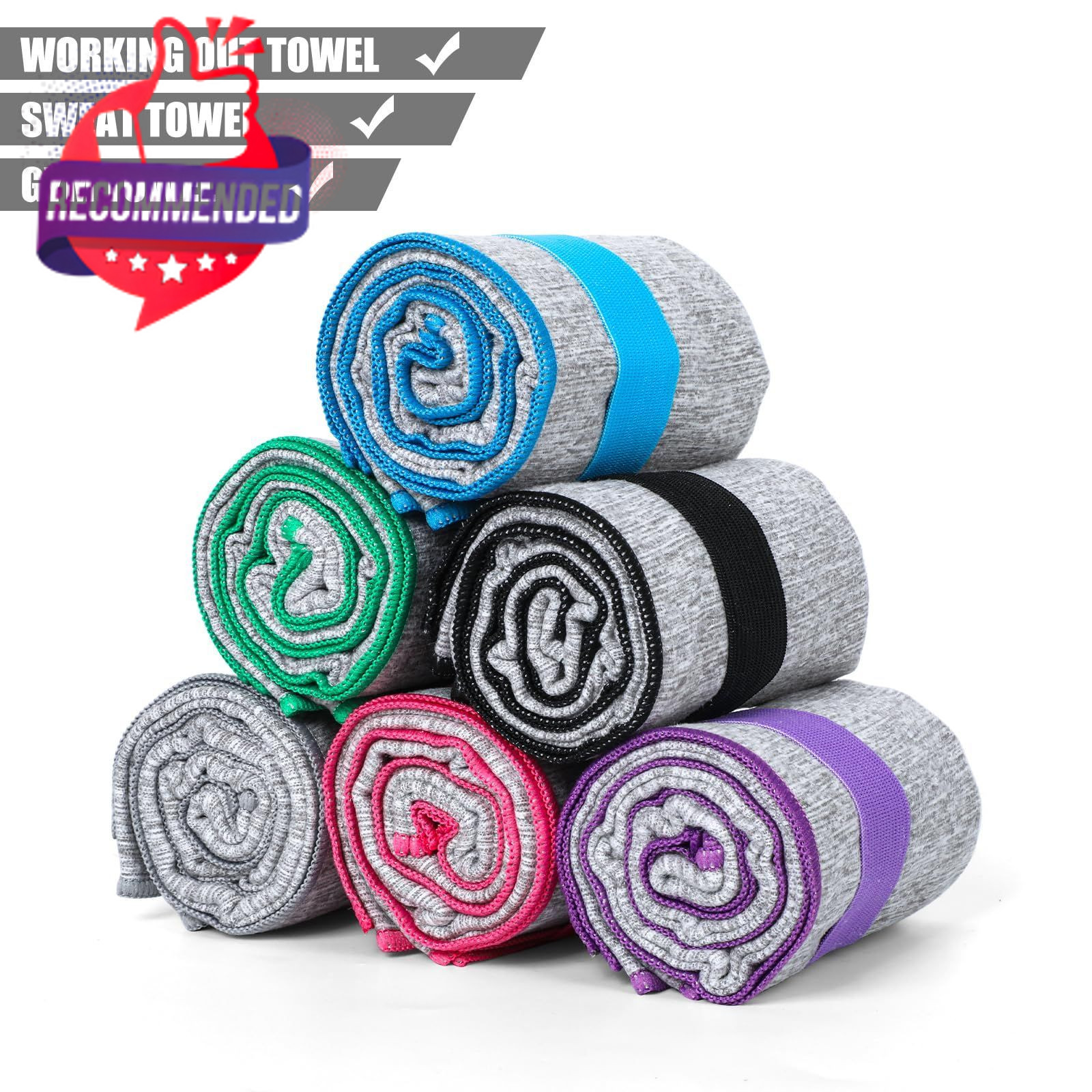 KISS QUEEN 3 Pack Microfiber Gym Towel Quick Dry Sweat Towels Women Men…