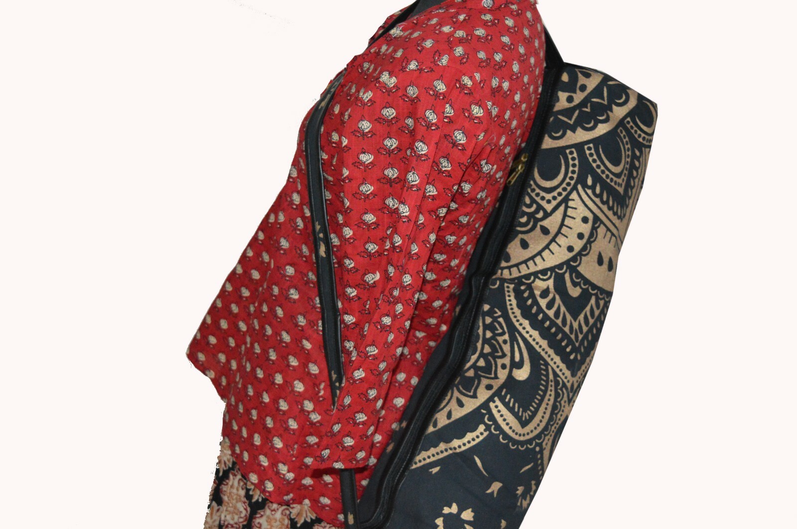 Black Gold Color Handmade Cotton Mandala Hippie Ombre Portable Leader Look Bag