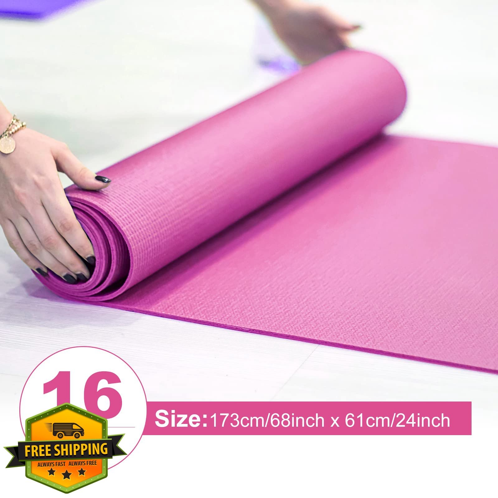 Funtery Rose Red 16pc Yoga Mat Bulk