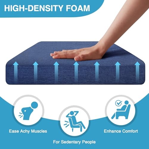 Chair Cushions for Dining Chairs Set of 4, Non Slip Kitchen 4 Pack Navy Blue