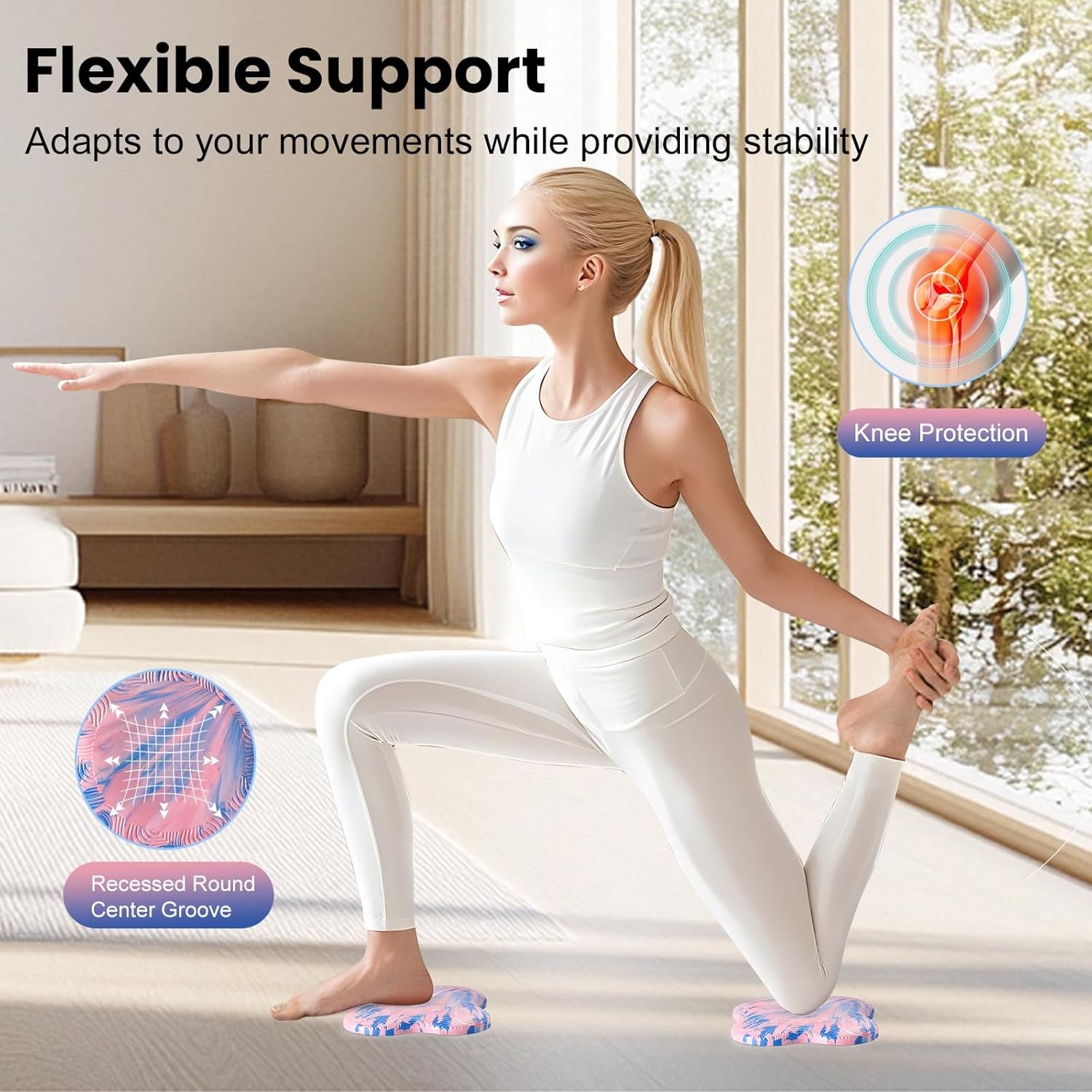 2 Pack Yoga Knee Pads Mat Set – Extra Thick Foam Kneeling Pad Cushion for Knees,