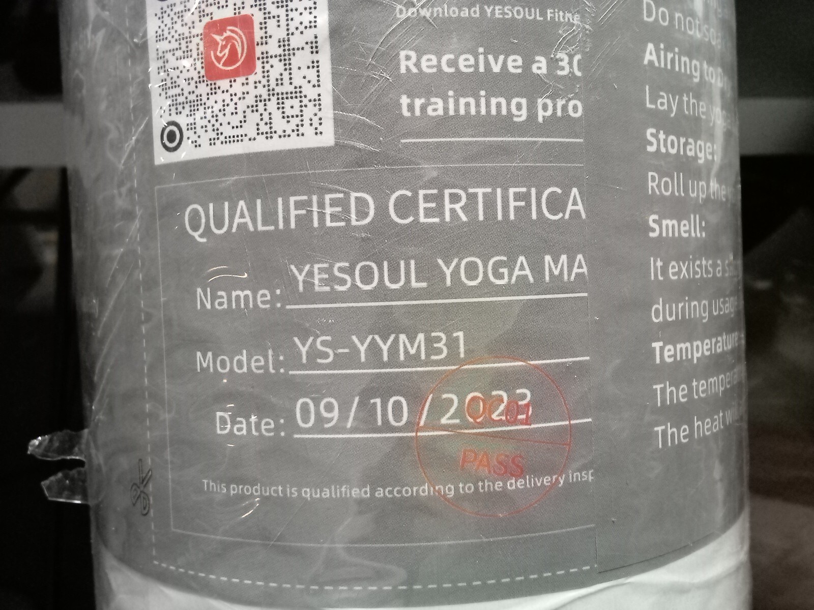 Yesoul Yoga Mat Black Rubber/Polyurethane 72&Prime; x 27&Prime; Exercise Gym Workout