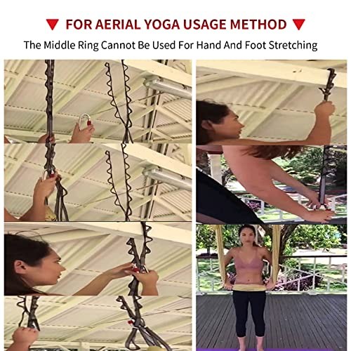 Aerial Yoga Hammock Daisy Chains Strap, Strong 22kN Adjustable 40&Prime;×0.79&Prime; Grey