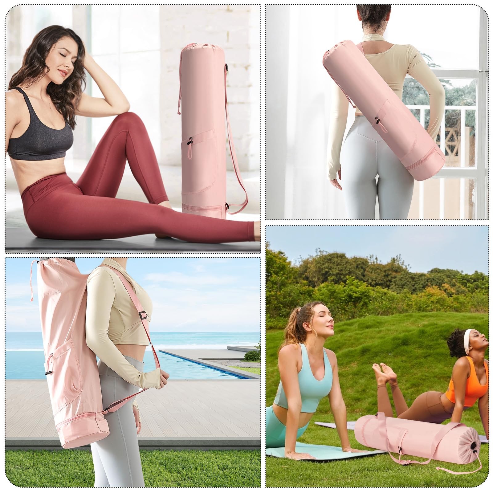Yoga Mat Bag, Yoga Bag with Adjustable Strap and Pockets for & Men, Lightweig…
