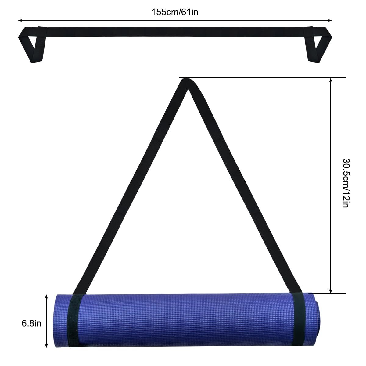 4 Pcs Yoga Mat Strap, Adjustable Yoga Mat Carrier Strap Yoga Mat Sling,