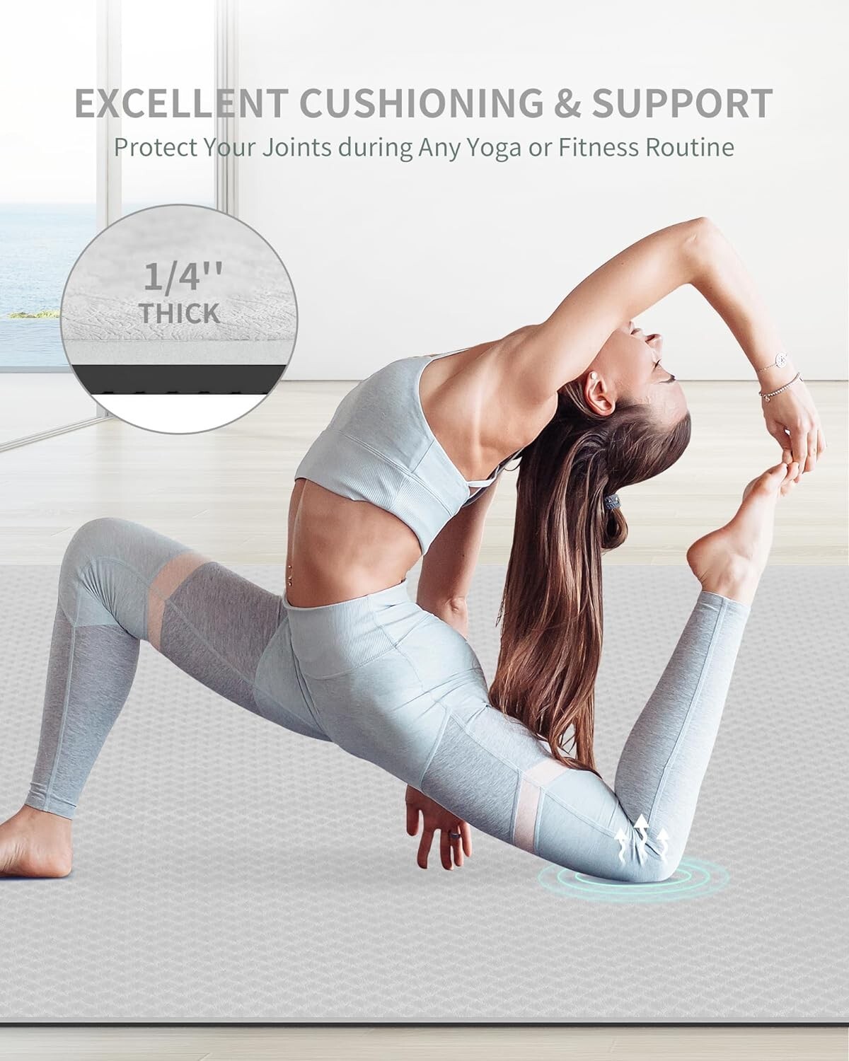 Versatile Large Exercise Mat with Storage Straps – Perfect for Yoga Enthusiasts