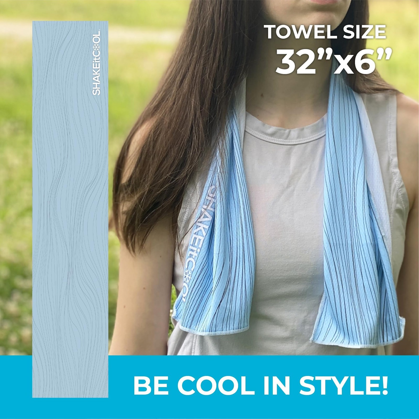 SHAKEitCOOL Original Cooling Towel – Be Cool in Style – Heat Relief, Soft, Li…