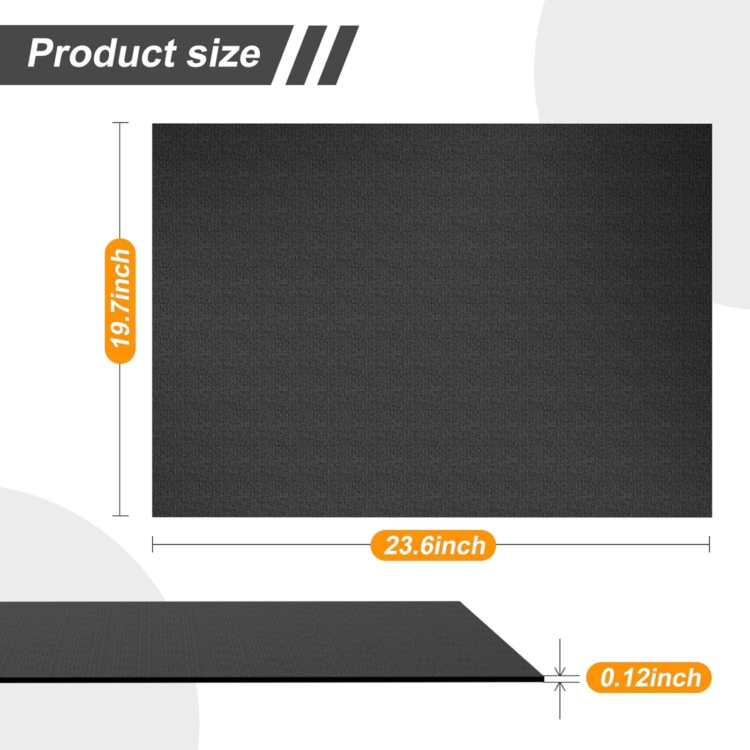 Mini Stair Stepper Mats, Elliptical Machine 23.62 x 19.68 inches, Black