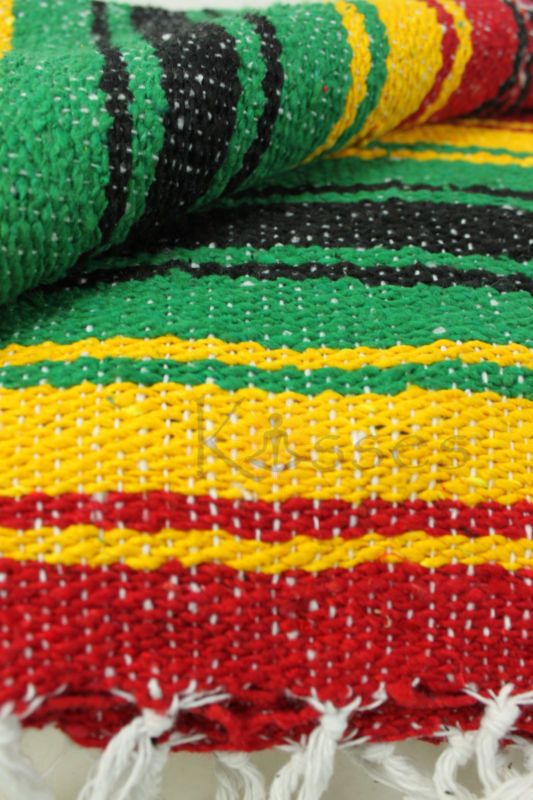 #11 Yogi Yoga Premium Mexican Bed Blanket Mexico Bright Comfortable Serape Rasta