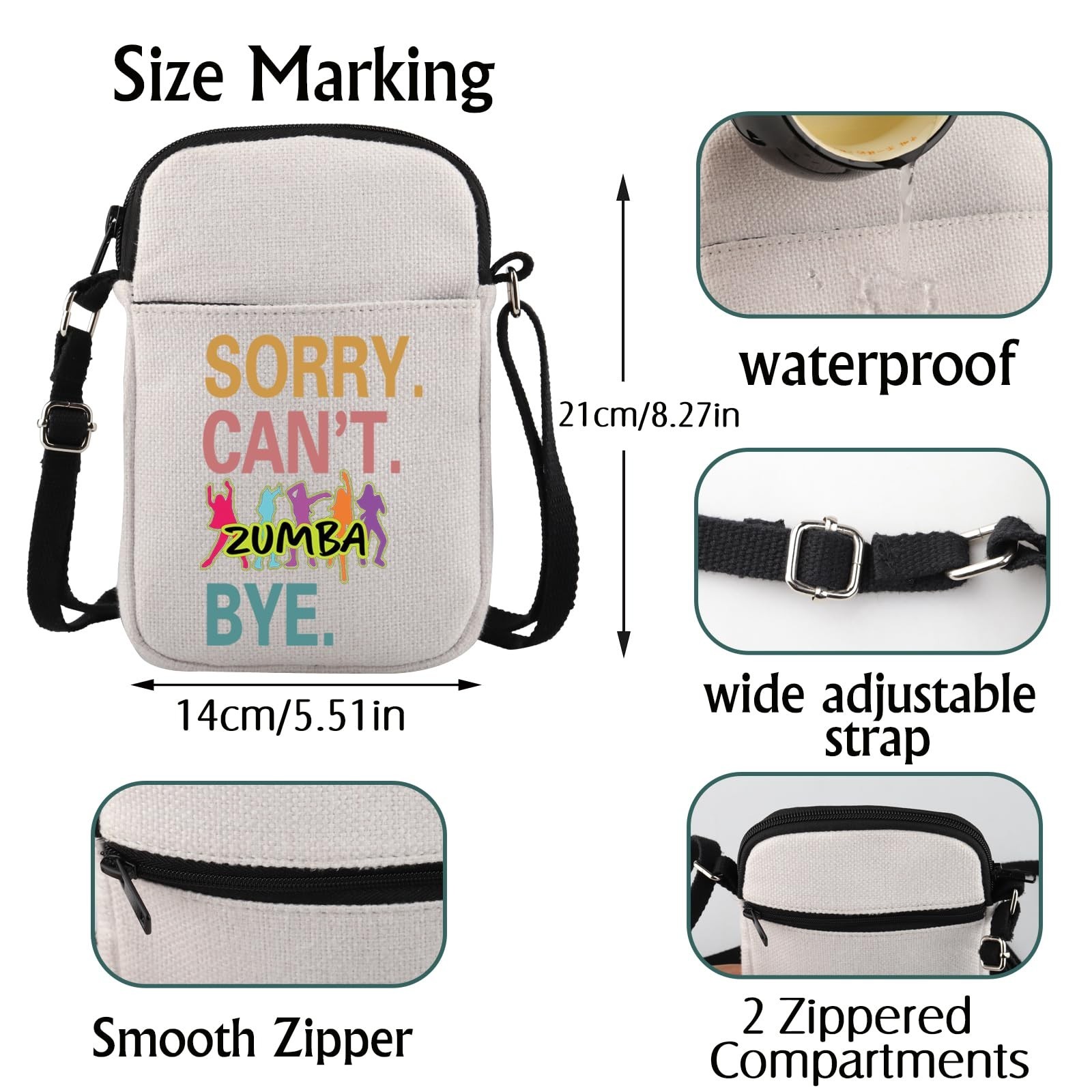 Zumba Dance Fitness Instructor Gift Sorry Can&rsquo;t Zumba Bye Crossbody Bag Zumba…