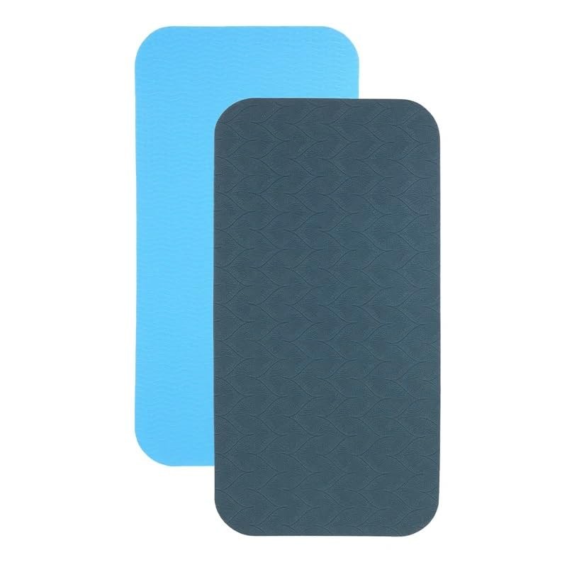 SquEqu 2 Pack Yoga Knee 34*17*0.8CM/13.39*6.69*0.31inch, Deep Blue/Light Blue