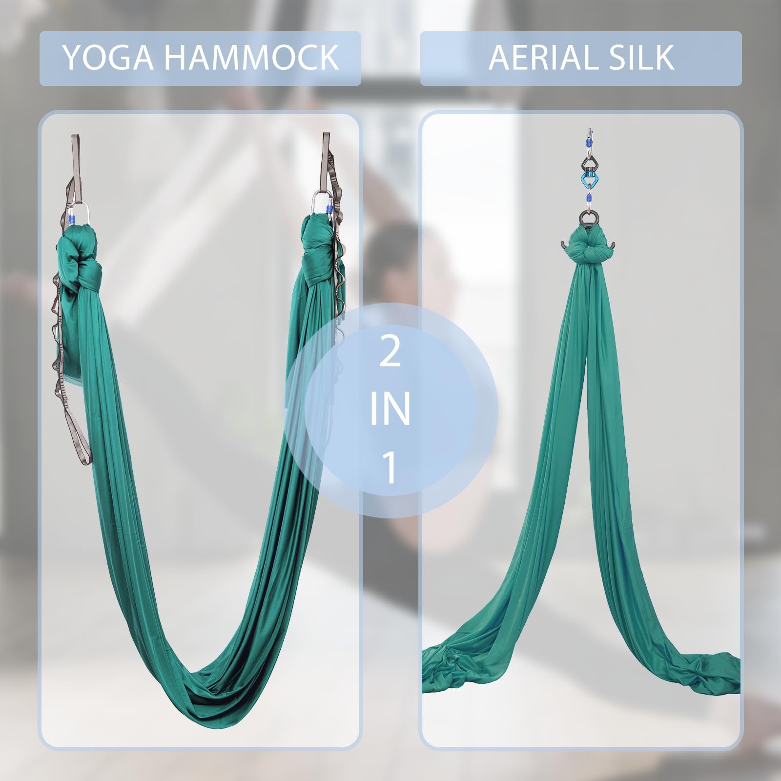 Skypharos 5.5 Yards Aerial Silks Yoga Swing Set – Aerial Yoga Hammock Kit