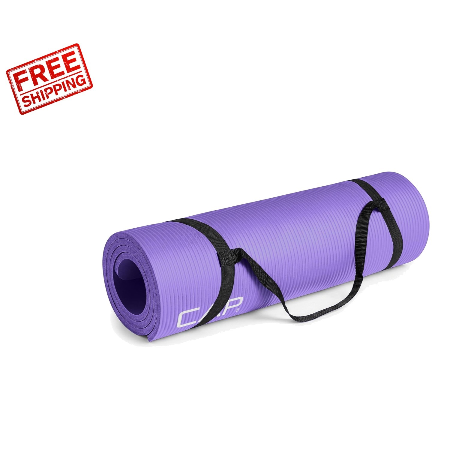 Comfortable & Portable 12mm Yoga Mat – Lightweight, Purple with Carrying Strap