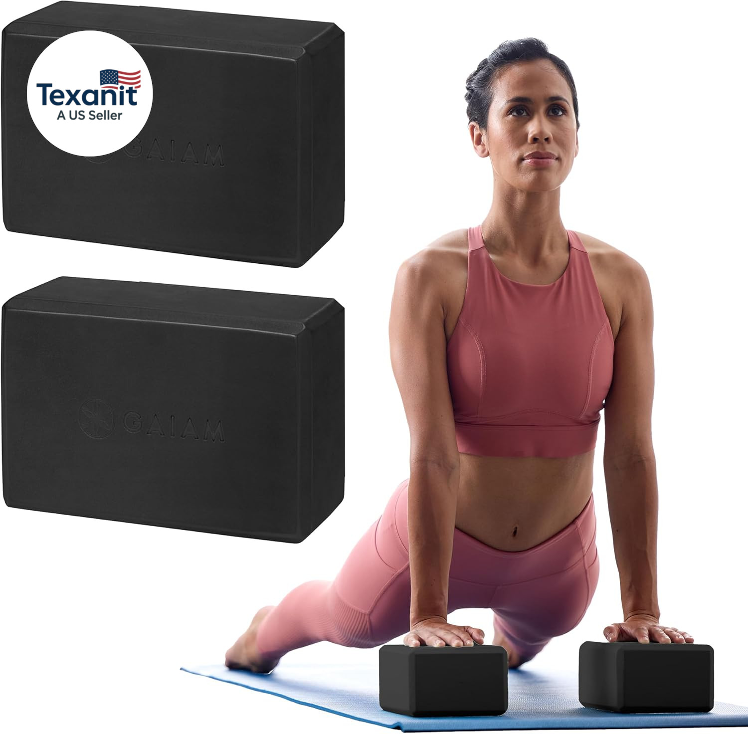 Yoga Block – Supportive Latex-Free Eva Foam – Soft Non-Slip Surface with Beveled